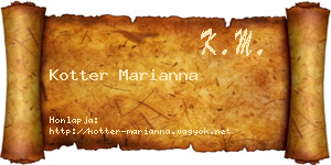 Kotter Marianna névjegykártya